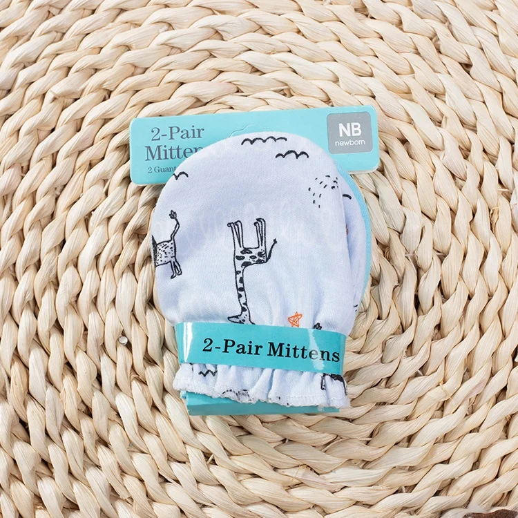 Возможность комбинировать дизайн цвет хлопчатобумажные гольфы для новорожденных детские перчатки от 0 до 3 месяцев, Не оставляющий царапин варежки для малышей