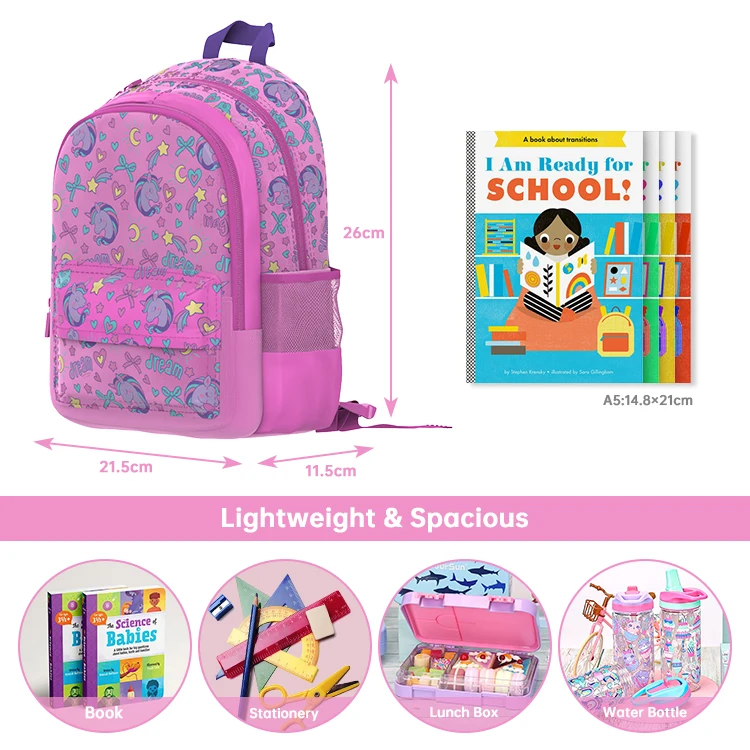 Розовый Kawaii Oem Детский рюкзак для девочек Школьный Kuromi Mochilas Escolares Para Ninas