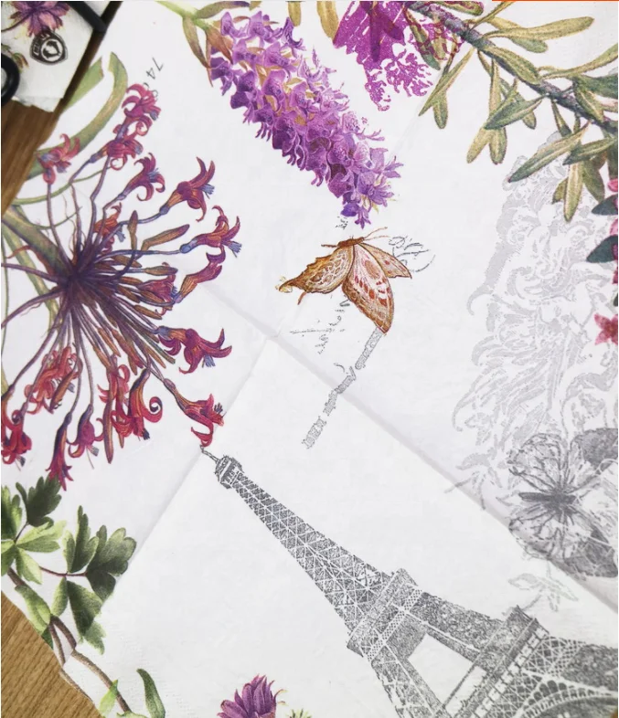 Color fold decorative printed paper napkin