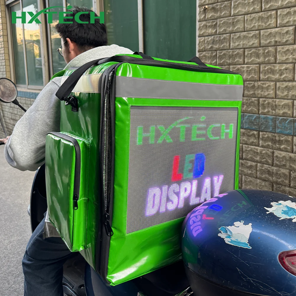 P3.125 HD LED Delivery Backpack Food GPS Advertising Control Panel Wifi Contivity Digital Signage Displays Effective Food