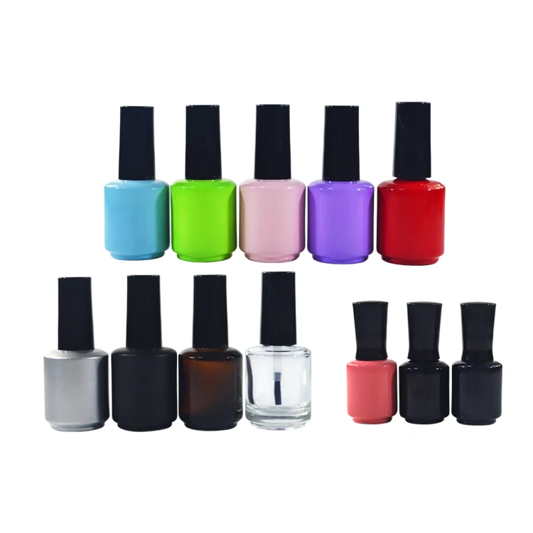 3ml 5ml 8ml 10ml 11ml 12ml 13ml 14ml 15ml 20ml clear Transparent round square empty glass gel nail polish bottle with brush