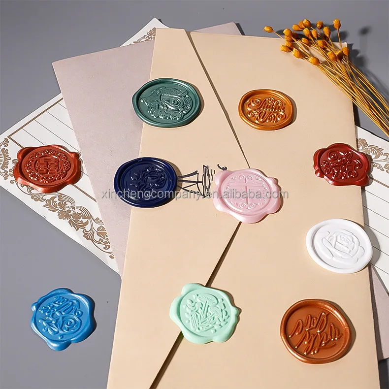 Custom Logo Premade Wedding Envelope Stamp Seal Wax Sticker Self Adhesive Wax Seal Sticker For Packing