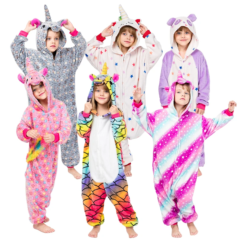 
wholesale kids pajamas animal onesie custom flannel unicorn pajamas onesie pajamas 