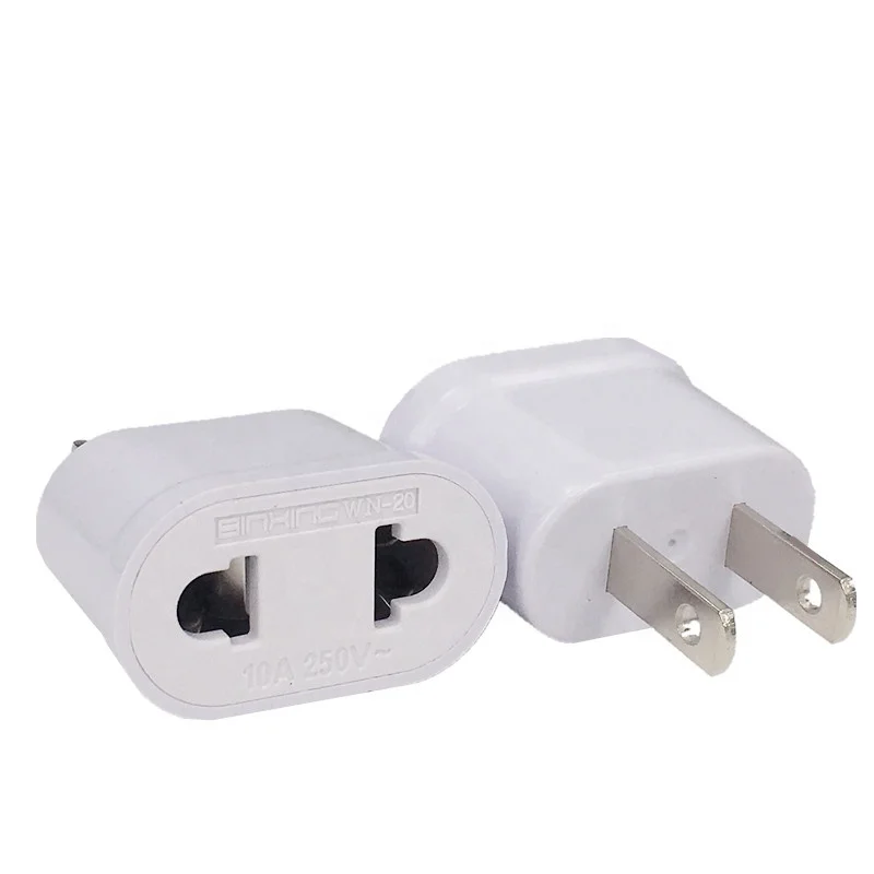 US Adapter Plug EU to US Flat Wall Plug Adapter Charge Outlet Sockets 2 Flat Pin To 2 Round Adapter Plug