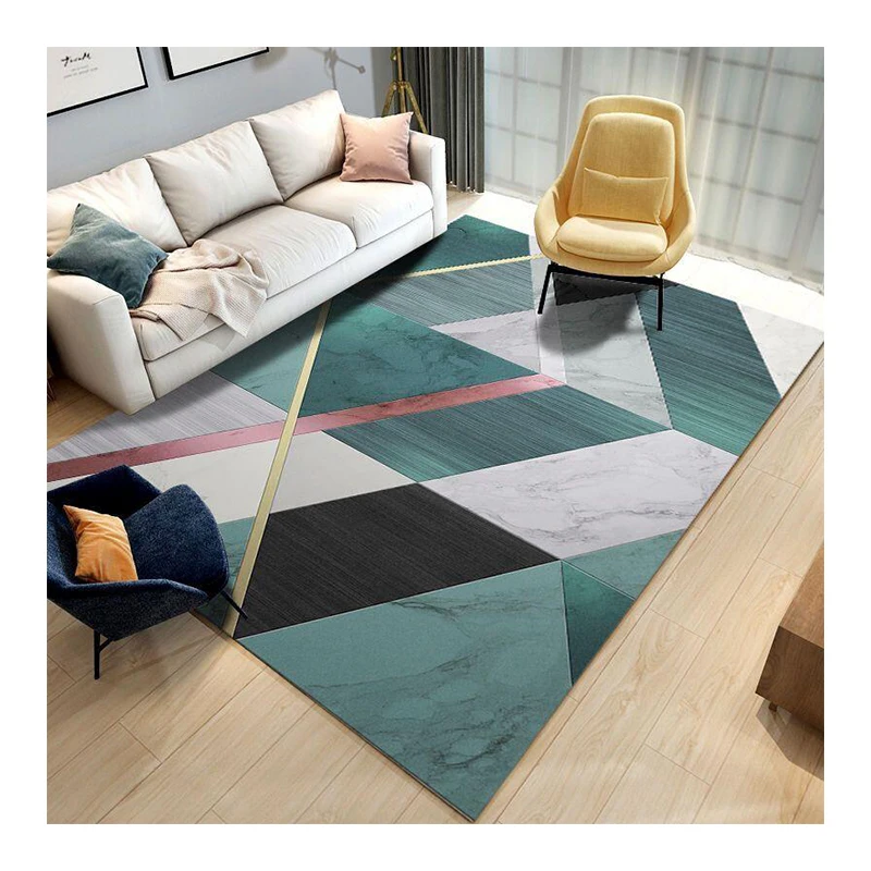 Malaysia hot sales printed carpet shaped art deco household luxury carpet for living room