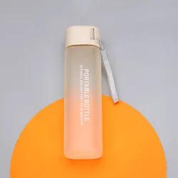 500ml Promotion Gift Square Lid Plastic Custom Water Bottles Bamboo Lid Foldable Water Bottle