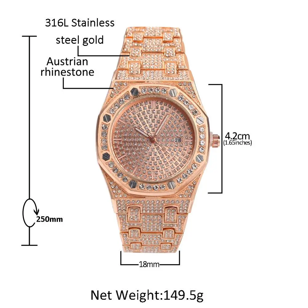2020 new multi style 18K Gold Watch Men  Diamond Iced Out Watches Top Brand Luxury High Quality Male luxury quartz watch men