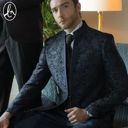 2019 Turkish Men Suits Luxury Printed Tuxedos Wholesale 3 Piece Suit