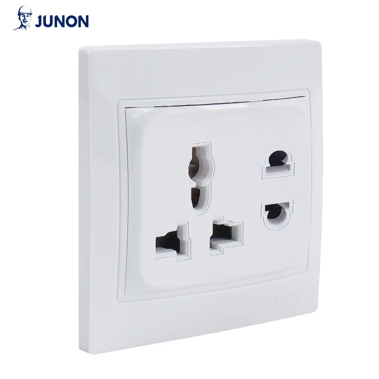 JUNON Meatal and Plastic One Gang One Way Electrical Wall Switch with LED Light