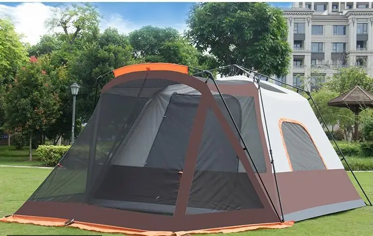 Buy Portable Big Camping Tent Outdoor Camping Camp Tent Waterproof Automatic Family 4 Persons Four-season Tent 105*18*18 TM-ZP58