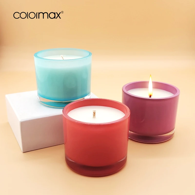 Wholesale Colored Glass Candle Jar Transparent Candle Containers With High Quality