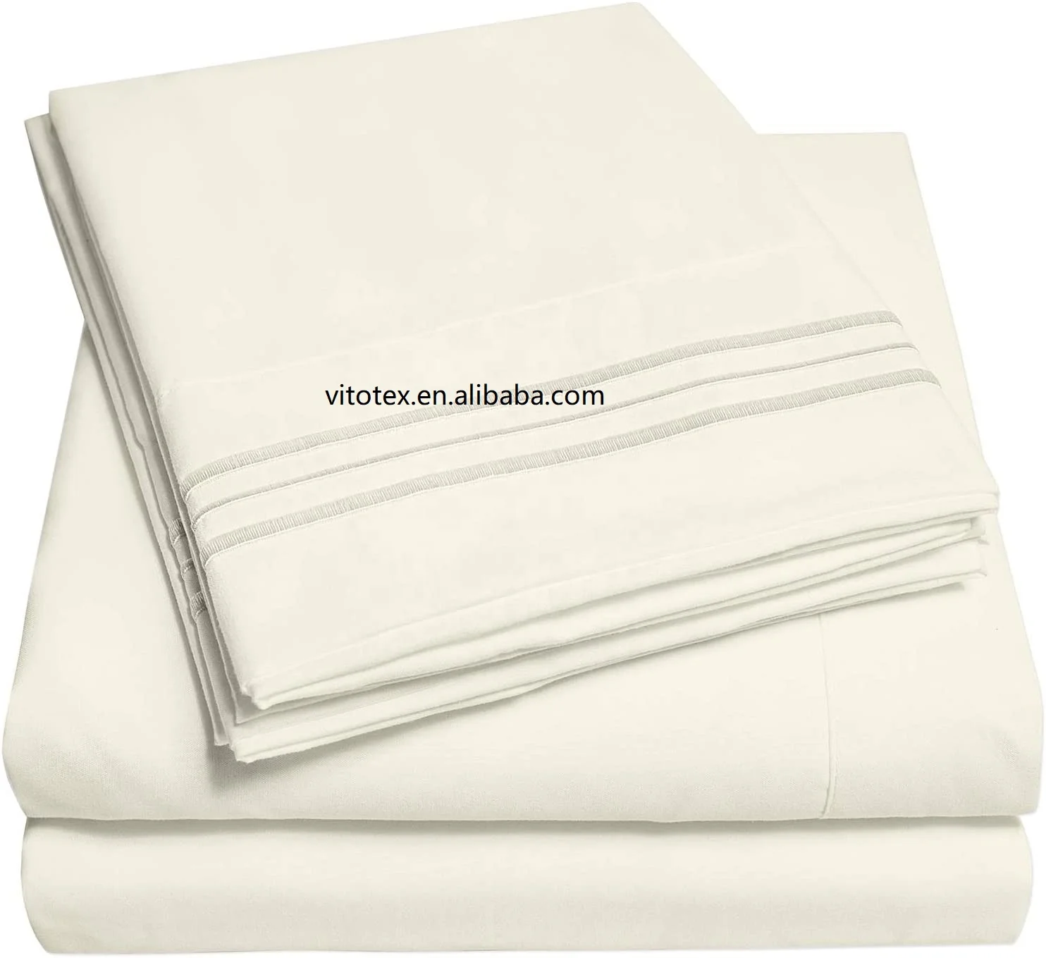 Luxury Collection Bed Sheet Set, Brushed Microfiber Wrinkle,Fade 4pcs-1 Fitted Sheet 1 Flat Sheet and 2 Pillowcases