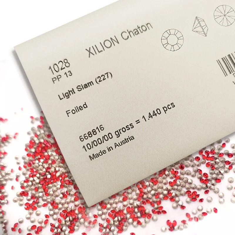 Оригинальные из Австрии Xilion Chaton Art.1028 круглые стеклянные стразы для холодной фиксации