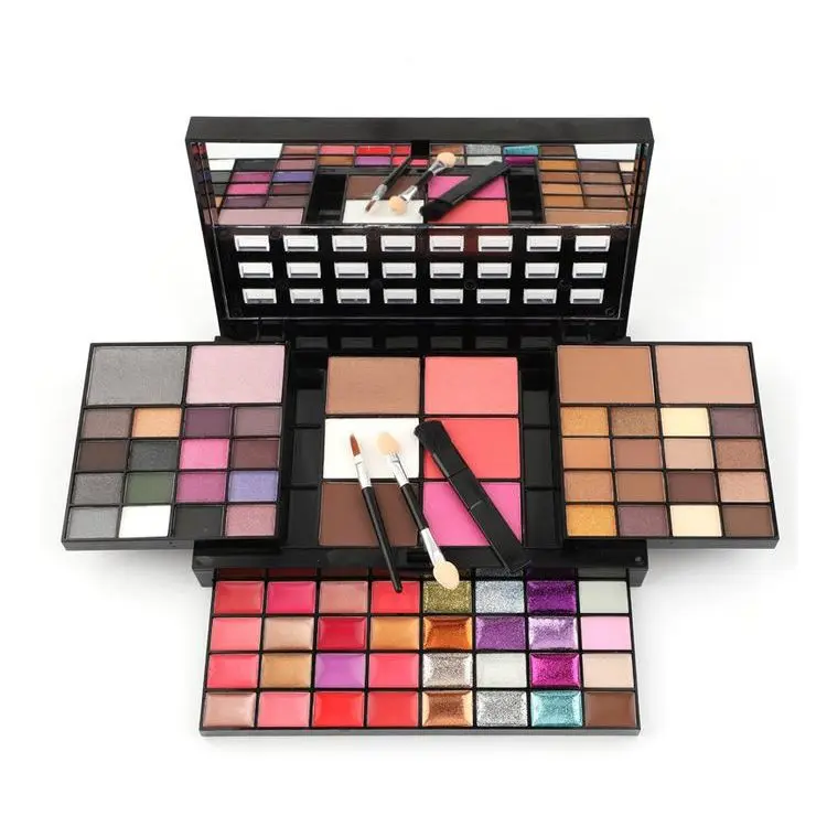 74 Color Eye Shadow Lip Color Combination Makeup Set Eye Shadow Tray Case Bead Matte Concealer Fine Glitter Beauty Makeup