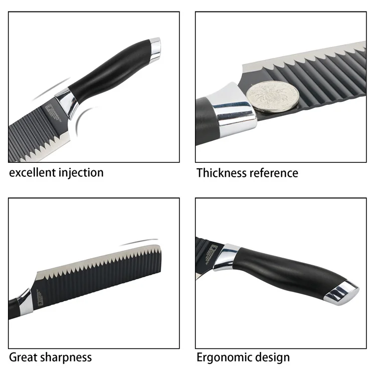 Professional Manufacturer Gift Packing Cooking Knives Stainless Steel Chef Kitchen Knife Set With Scissors Peeler