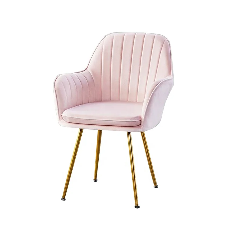 Dining Room Furniture Elegant Chairs Luxury Modern Restaurant Flannelette Pink Dinning Chair