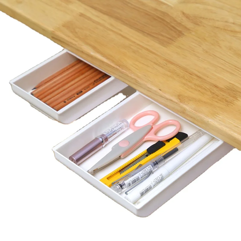 Creative hidden drawer storage box without punching desk stationery box with adhesive small drawers desk debris storage