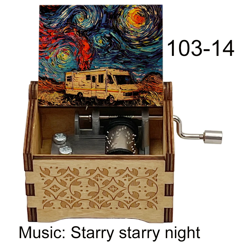 starry night print starry starry night Hand Crank Music Box music fans friend new year christmas Gift 103