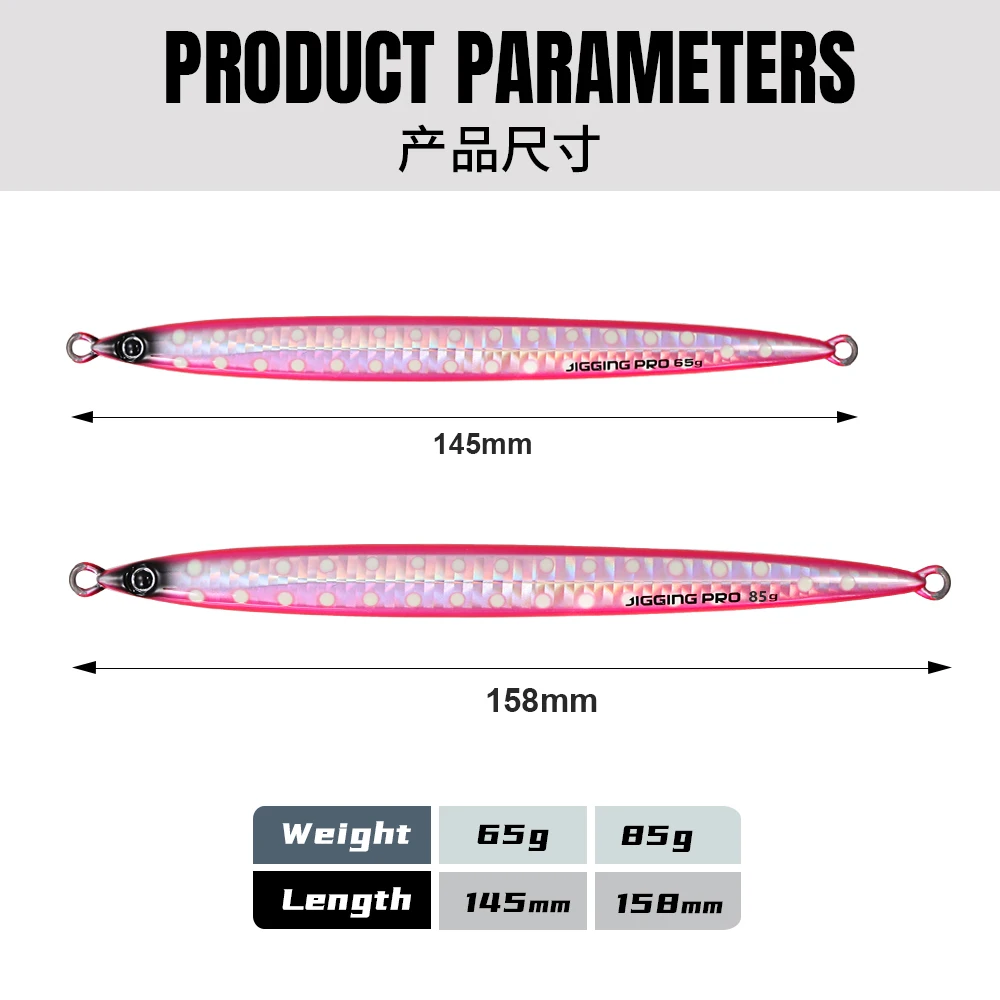 Jigging pro Lgng Slim Casting Jig Lure 65g 85g Deep Sea Jigging Lure Metal For Amberjack Hard Fishing Lure Pesca