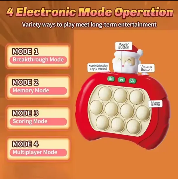 New Push Game Console Electronic Game Quick Push Toys Light up Fast Push Puzzle Game Christmas Gifts for Kids