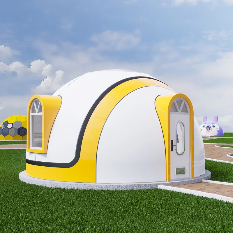 28 square meters round dome tiny house EPS foam Plastic spherical dome circular module Prefab Bubble building house