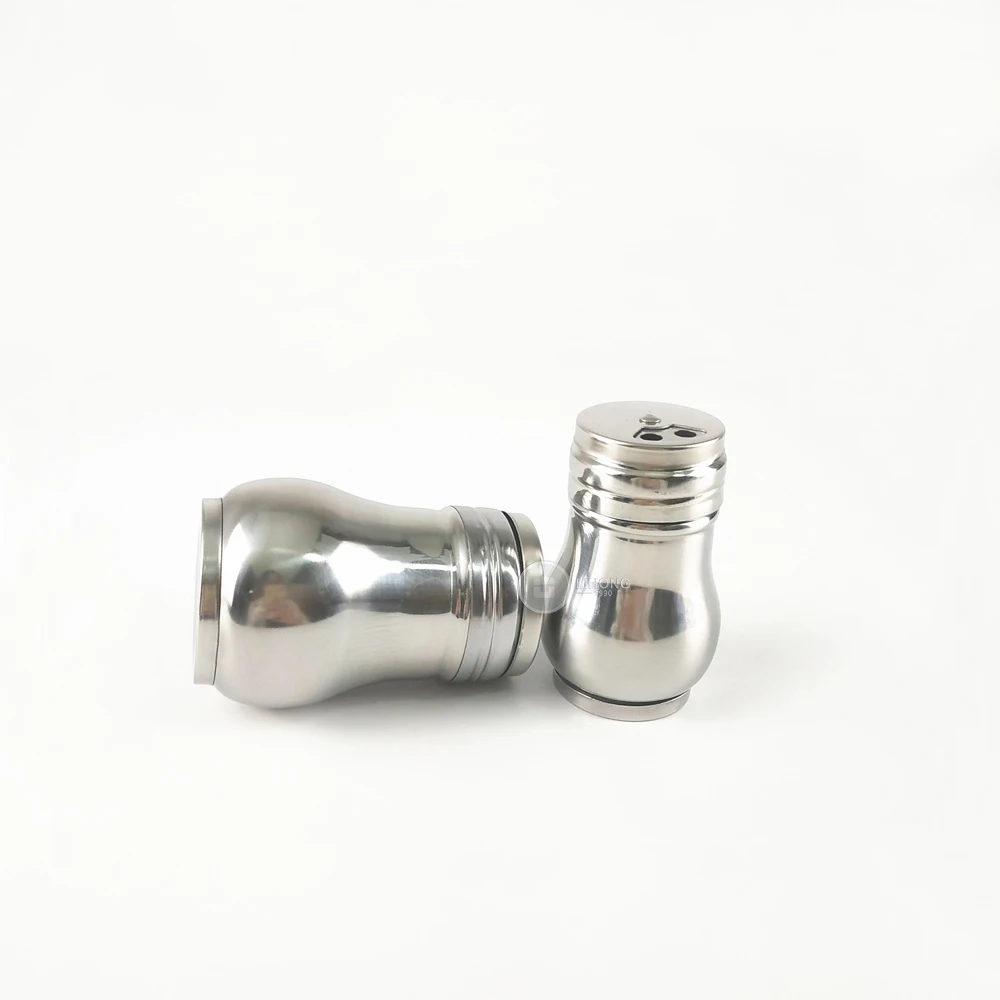 wholesale cheap 350ml stainless steel spice jars metal salt pepper shaker