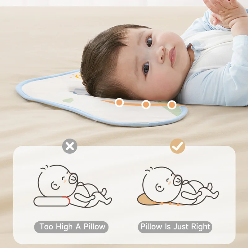 Six Layers Breathable Structure Cotton Pillow Newborn Cloud Baby Flat Pillow Toddler Baby Breathable Pillow