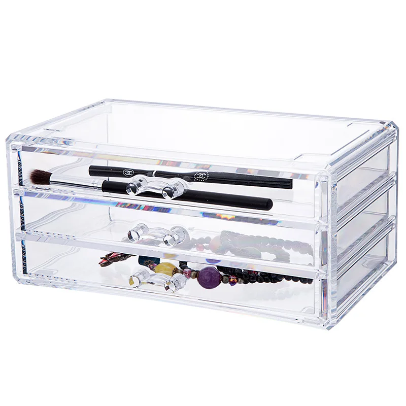 Clear drawer storage box makeup organizer box acrylic desktop organizer drawer stack in combination storage
