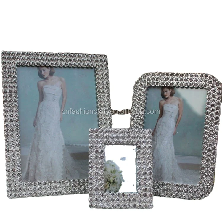 silver metal photo frame, jeweled pewter photo frame ,vintage pewter photo frame
