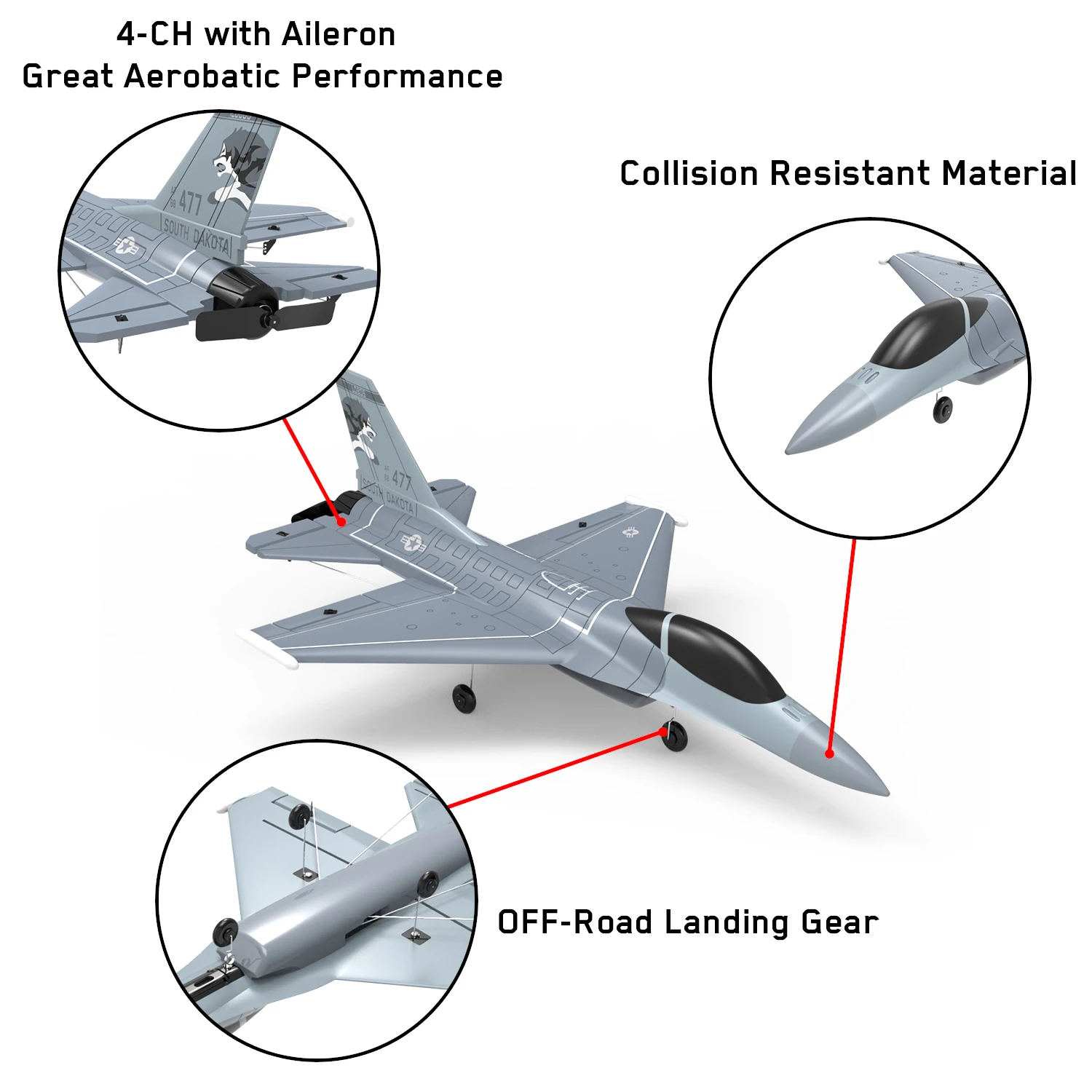Hot Selling EPP Foam RC Airplane F16 Jet with 400mm Wingspan and one-key aerobatics 761-10