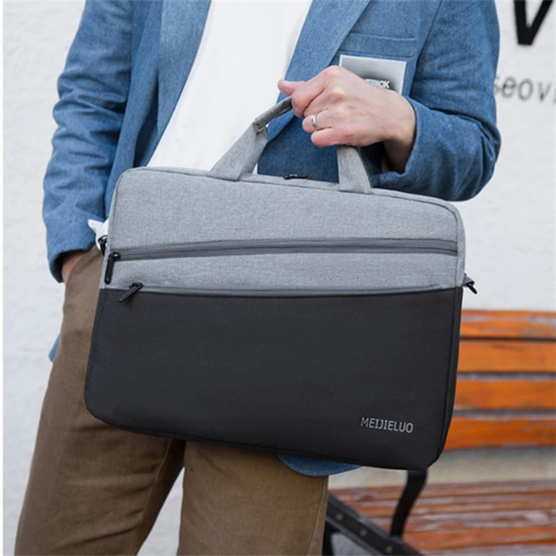 2022 Fashion Waterproof Notebook Shoulder Bag Male Nylon Briefcases for 13 14 15.6 Inch Computer Laptop Messenger Bag