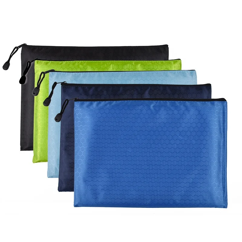 Hot Sales Custom Colorful WaterProof Oxford Fabric Ball Grain Zipper File Bag for document holder