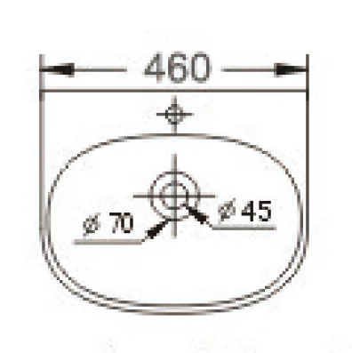 Sauqre Shape Ceramic Wall hung Wash Basins  Bathroom Sink