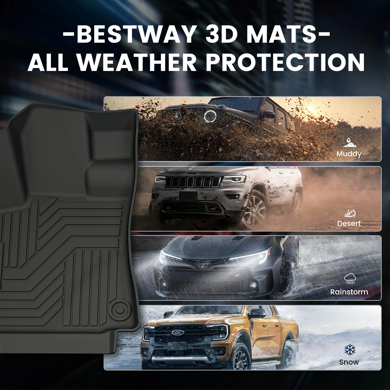 Custom Car Accessories TPE Car Mats All Weather Rubber Car Floor Mat for Honda Accord