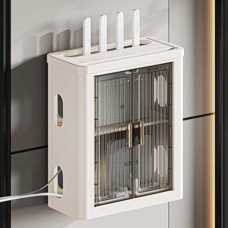 XJH Modem Wall Mount Plastic Wifi Storage Box Wall Mount Wifi Router Box Hider Decorative Router Storage Box