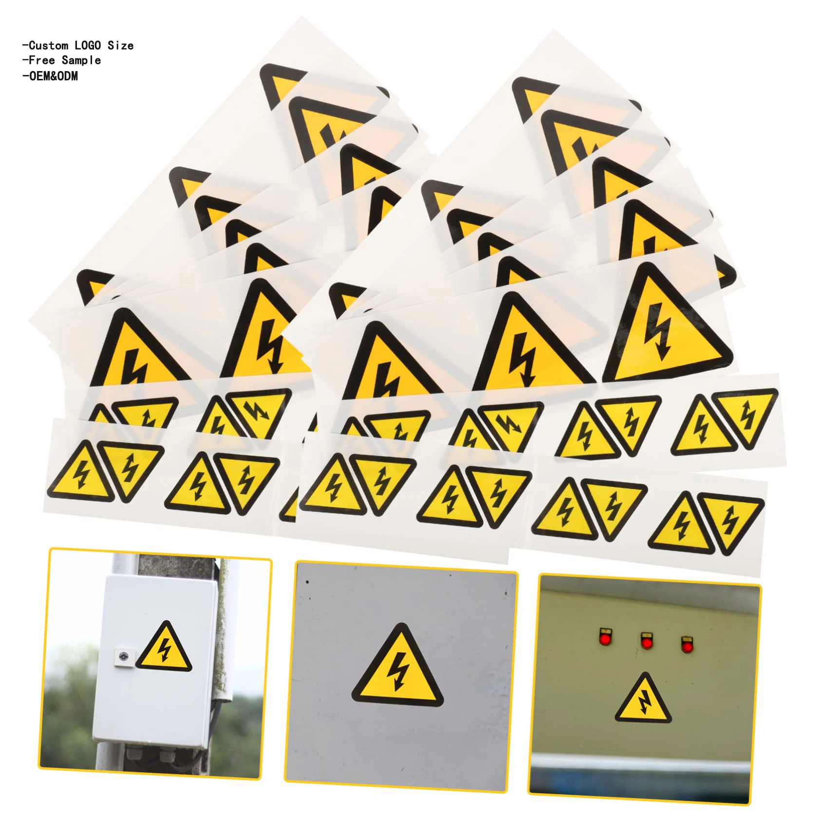 Hot sell High Voltage ISO Safety Label Sign Stickers Decals for Windows Car Boxes Containers Equipments Indoor and Outdoor Use