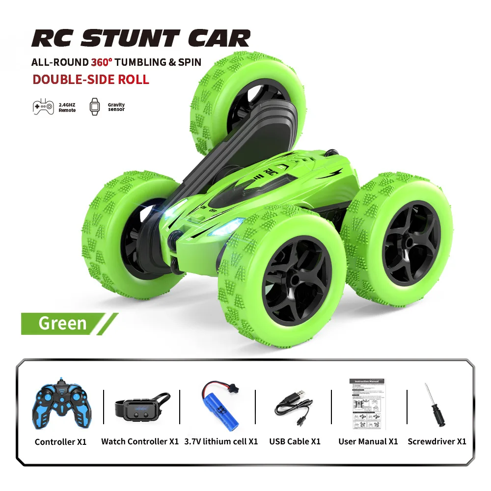 Hot Sale 2.4G Watch Remote Control Double-sided Explosive Wheel Stunt Rc Car Gesture Sensing RC Vehicle Toys