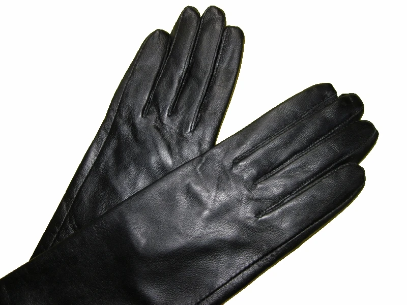 Wholesale High Quality Women Real Leather Pink Long Gloves For 30cm 40cm 50cm 60cm 70cm 80cm evening party Opera Gloves