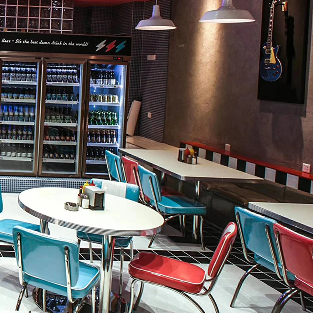 (SP-CS398-b) Commercial American 50s retro style restaurant dining sets cafe sets dining table 4chairs