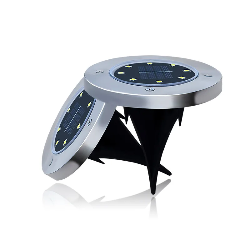 Customized Garden 4 8 10 12 Led Solar Powered Disk Underground Light, Waterproof Landscape Garden Lamp For Lawn,Pathway