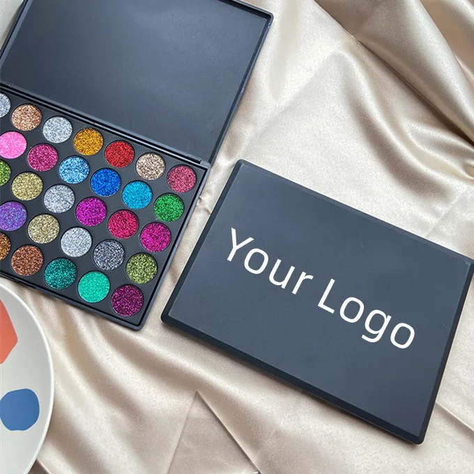35 Colors Custom Your Own Logo Nude Matte Shimmer Blendable All Glitter Private Label Eye Shadow Palette