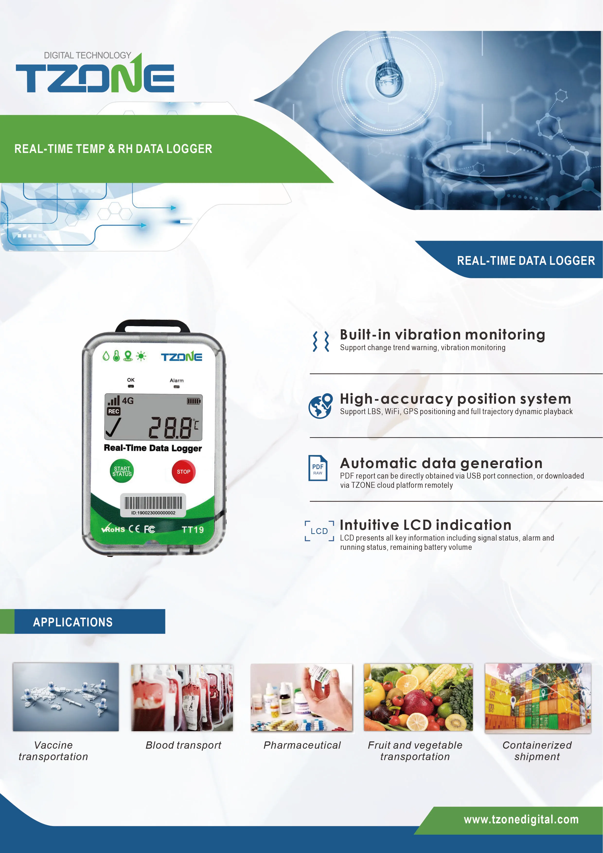 IoT wireless GPS temperature monitoring sensor system and asset gps tracker