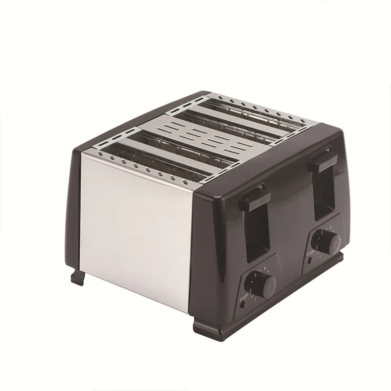 Hot Selling High Quality Stainless Steel Black Commercial Hotel Household Use Electric 4 Slices pop up Sandwich Bread Toaster