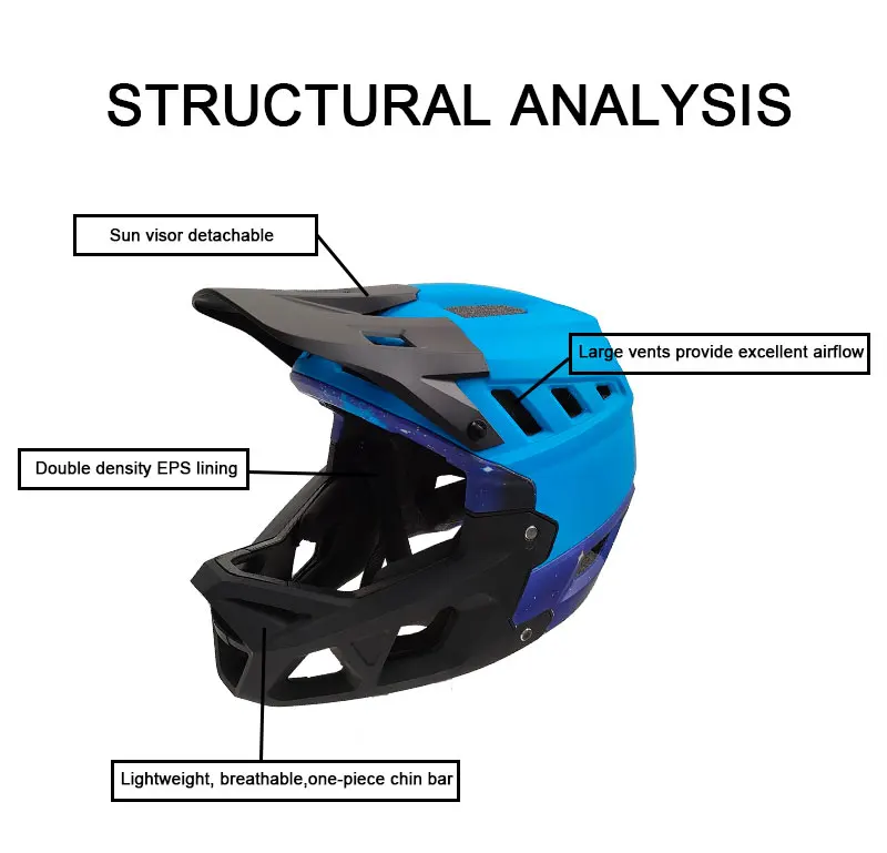 Yoloon EN1078 Outdoor Sports Custom Full Face MTB Bike Helmet For Enduro Aullt Unisex Protection Downhill Full Face Bike Helmet