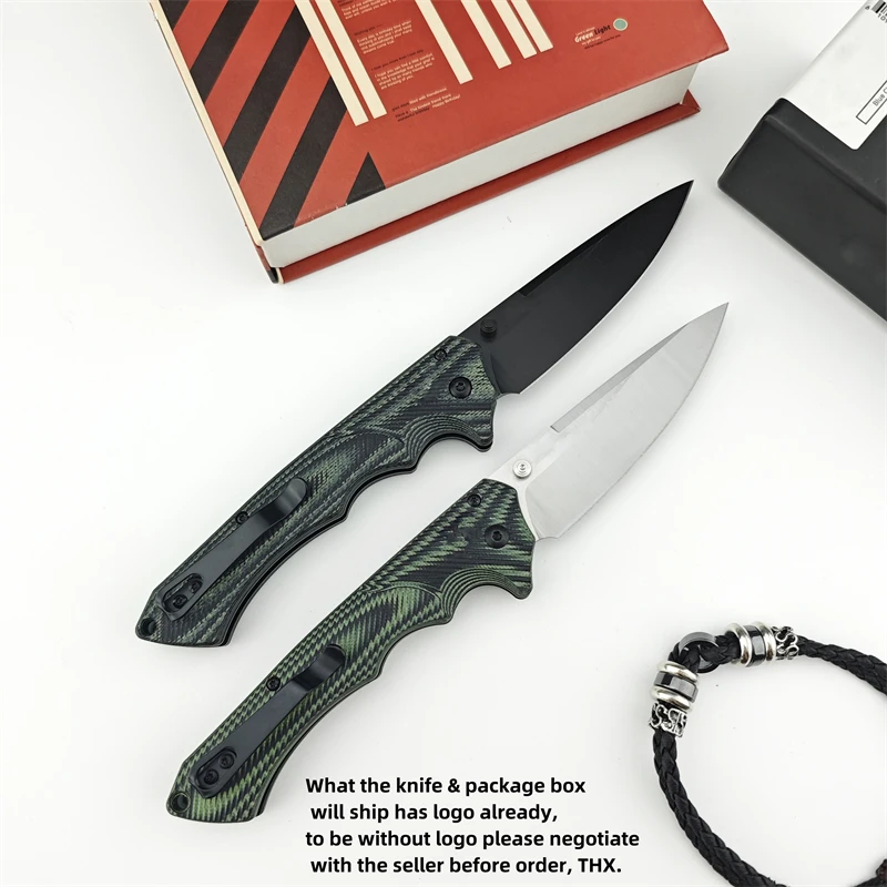 High Hardness 615BK-1401 Outdoor Camping Hunting EDC Tool Dual Color G10 Handle Hiking Folding Knife