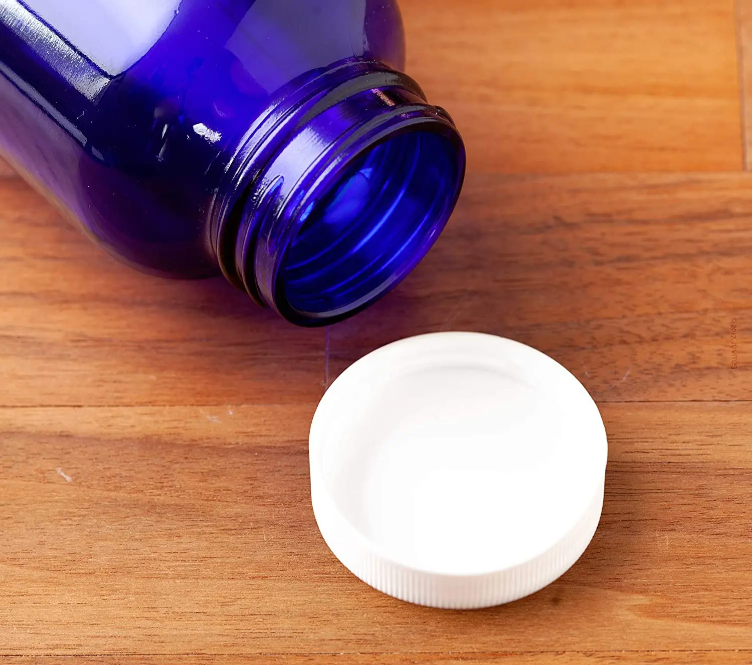 Кобальтовая синяя стеклянная бутылка 8 унций с белой ребристой крышкой 60 мл 120 250 500 широким горлом капсула таблетка для таблеток