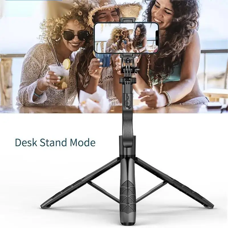1.55m Floor Tripod Selfie Stick 360 Rotating Bluetooth Hand Held Selfie Stick Tripod Live Video Long Wireless Foldable L16