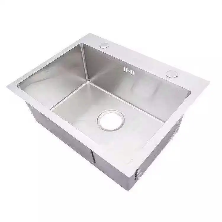 Luxury Modern Rectangular Hand Made Sink Kitchen Single Bowl Handmade Sink Undermount 304 Stainless Steel Kitchen Sink