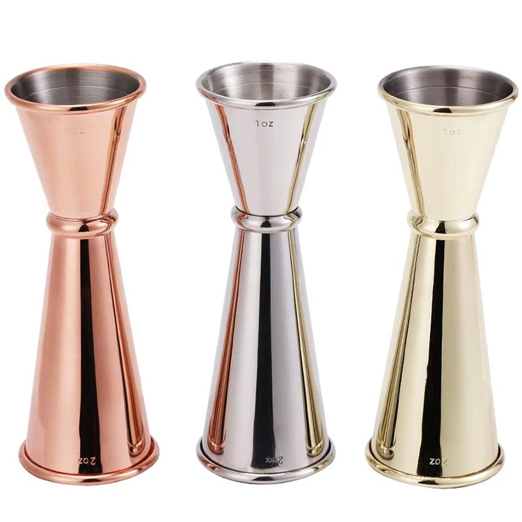 304 Stainless Steel Custom Logo Personalized 30ml 60ml Golden Japanese Jigger For Bar