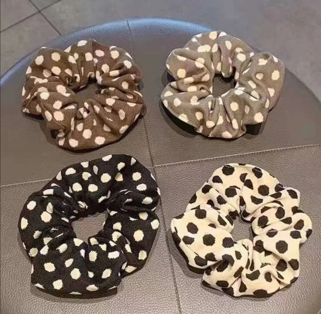 High Quality Girls Elastic Satin Rubber Striped Women Hair Scrunchies Girl Holder Rope Leopard Print Scrunchies